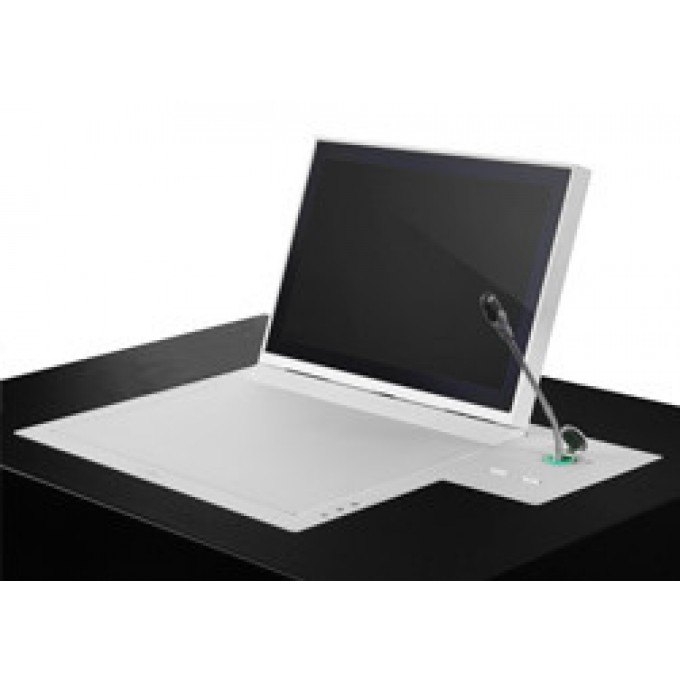 Широкоформатный монитор 19'', электрическое управление, в алюминиевом корпусе, горизонтальное или вертикальное рабочее положение, поворот 180°. Независимая система подъема микрофона ARTHUR HOLM AH19D3RHDGATALK